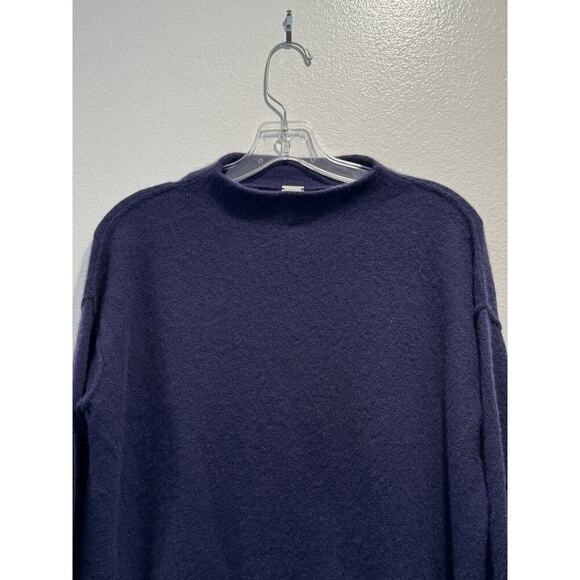 Margaret O’ Leary Size XS Navy Blue Cashmere Blend Funnel Neck Pullover Sweater - Picture 4 of 9